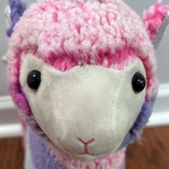 Walmart Tie Dye Flying Sparkly Wings Unicorn Llama 15” Tall Plush 12” Long - Picture 7 of 10
